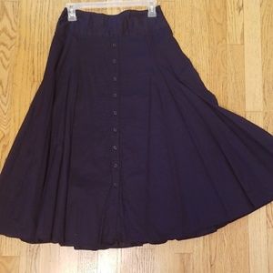 INC A Line pleated button-front skirt